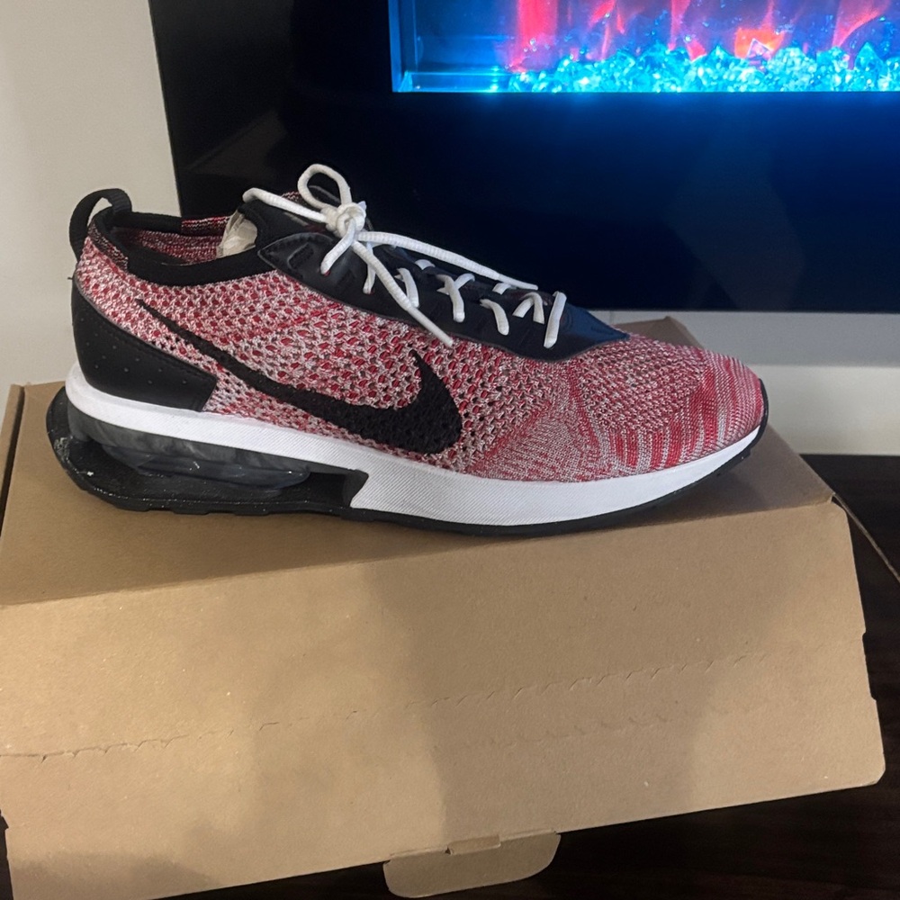 Nike Black and Red Knit Running Shoes